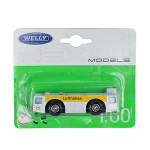 WELLY Modellino in Scala 1:60 di Autobus Aeroportuale e Carro Attrezzi, Simulazione in Plastica e Lega - Product Image 1