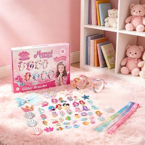 Whimsical Kids Make Your Own Hair Kit DIY Headbands Butterfly <b>Clips</b> Flower <b>Bows</b> Gems Creative Gift Box Supply Wholesale - Product Image 6