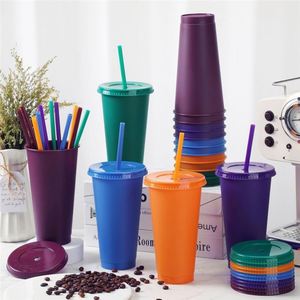 Gobelets en plastique pailletés LGBT Pride réutilisables de 16 oz et 24 oz avec couvercles et pailles, étanches pour l'eau froide, utilisation en fête, couvercles colorés - Product Image 6
