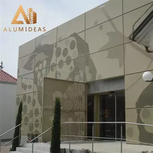 2024 bahan aluminium paling populer harga pabrik panel dinding eksterior aluminium lubang bulat