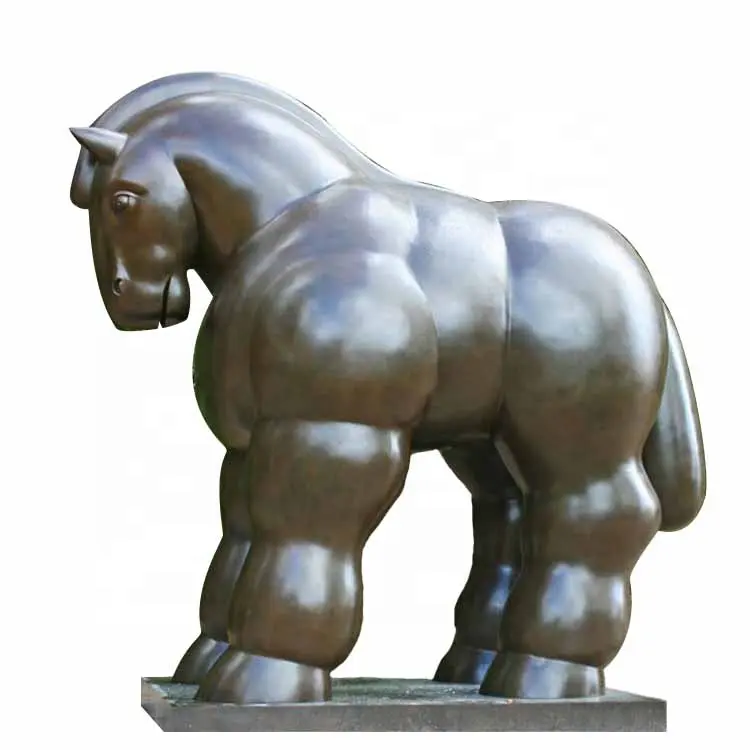 Famosa scultura in ottone di cavallo Botero per piazza o strada