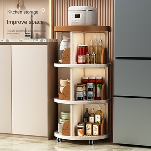 JCK068 Estantería Giratoria Multicapa de Plástico, Móvil, para Sala de Estar, Cocina, Esquina, Almacenamiento, Librería Multifuncional para Niños - Product Image 2