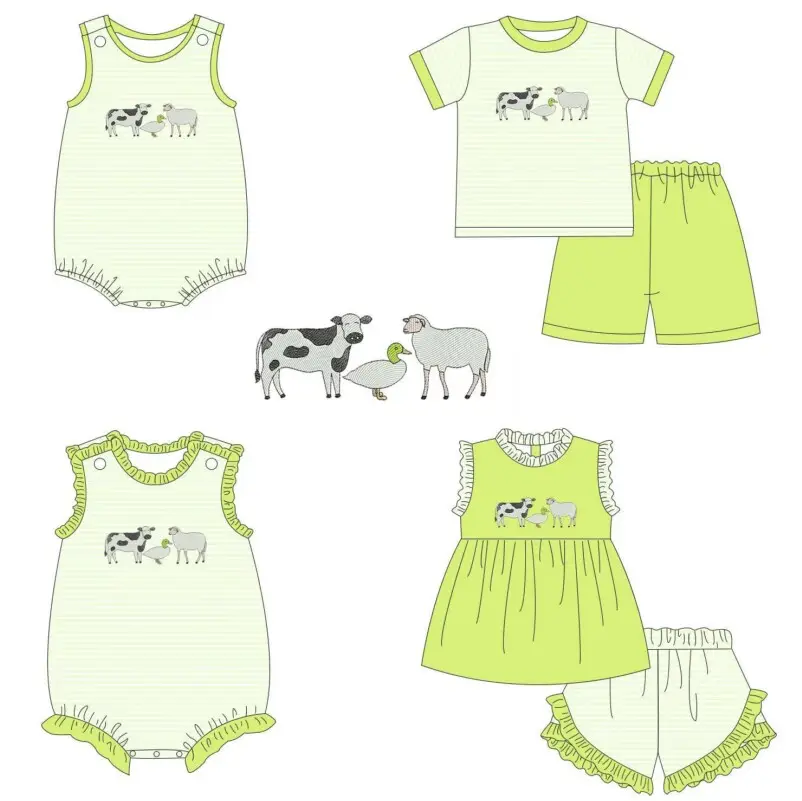 new design baby cotton dress knitted embroidery baby girl dress clothes fashion summer custom smock clothes for children