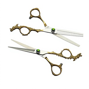 Ciseaux de coiffure professionnels en acier japonais avec manche Dragon, pour droitiers, pour effiler et couper, pour salon de coiffure et barbier - Product Image 1