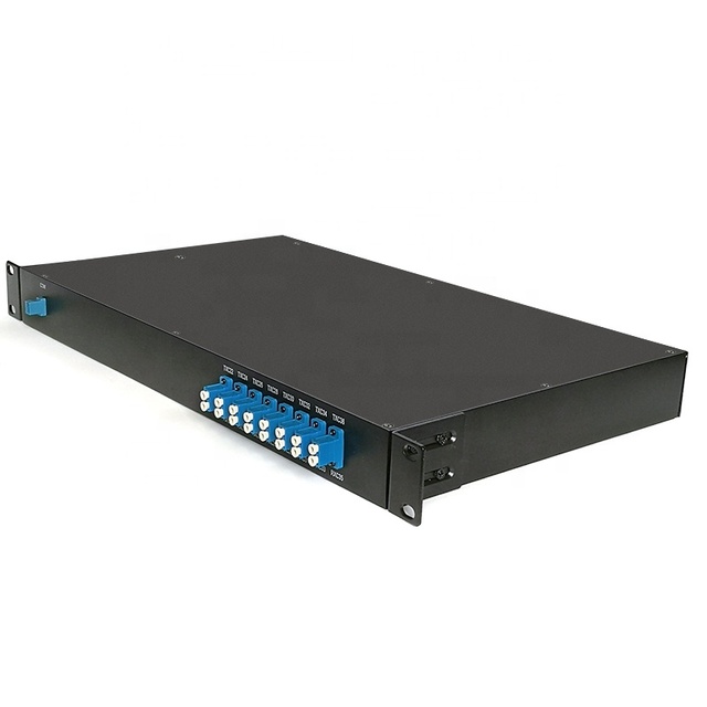 5G Fiber Optic Passive Equipment Rack Mount 100ghz MUX DEMUX 1270nm 1610nm 16 Channel DWDM with Fiber Adapter Connectors