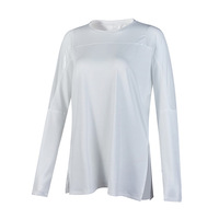 Haut de sport pour femme respirant uni à manches trois-quarts, coupe ample et ajustée, pour yoga et fitness, séchage rapide, grande taille, sans couture