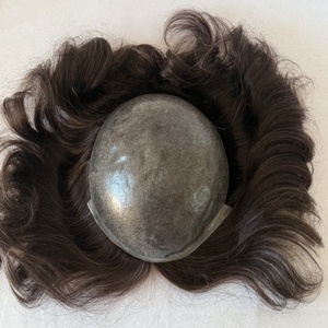 Pelucas de Cabello Indio Remy para Hombre, Onduladas Naturales, con Inyección de Silicona, de 8 Pulgadas, Suaves y Lisas, Hechas a Mano, de Alta Calidad - Product Image 1