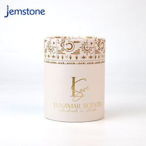 Empaque de lujo en tubo de cartón cilíndrico para velas y frascos de vidrio con embalaje de papel reciclable - Product Image 1