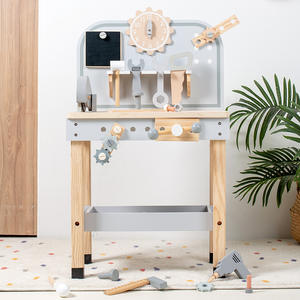 Table à outils éducative en bois pour enfants établi simulé avec vis fixes écrous jouets de simulation de jeu de rôle précoce - Product Image 2