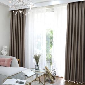 Rideaux occultants 100 % polyester YCSP pour <span class=keywords><strong>chambre</strong></span> et salon, tissu tissé plissé uni bloquant la lumière - Product Image 1