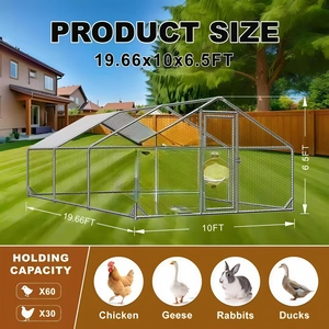 โรงเรือนเลี้ยงไก่เคลื่อนที่ขนาดใหญ่พิเศษ แบบเคลือบสังกะสี สำหรับเลี้ยงไก่แบบปล่อยอิสระ ทำจากโลหะ สำหรับใช้งานกลางแจ้ง - Product Image 4