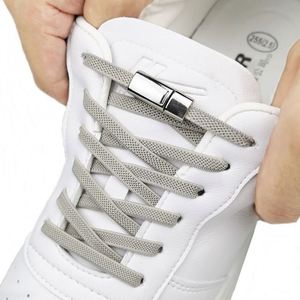 Nouveaux lacets magnétiques pour baskets sans nœuds, lacets élastiques pour enfants et adultes, lacets plats épais de 8 mm sans nœuds, vente en gros - Product Image 1