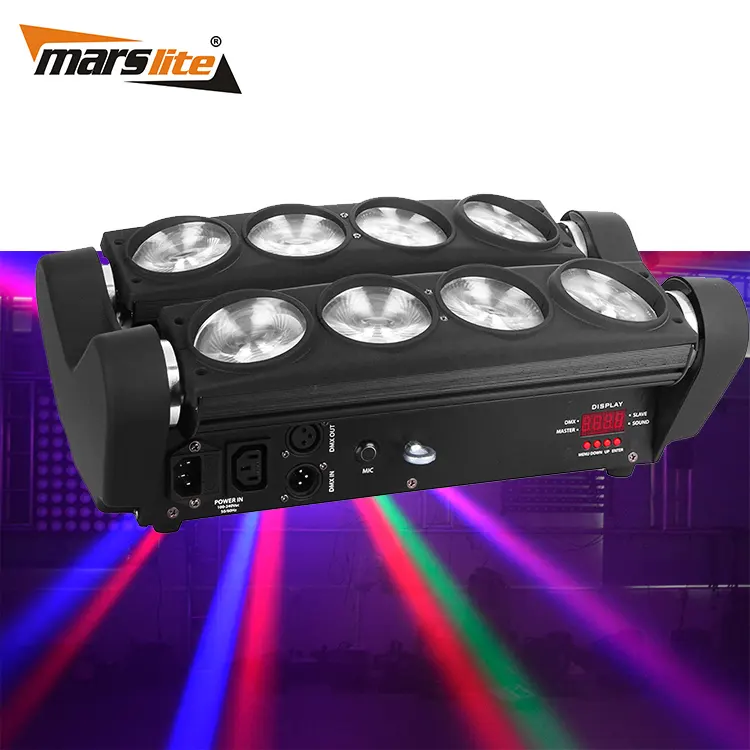 Pr Beleuchtung 8x10W RGBW 4 in1 LED Beam Spider Stage DJ Beleuchtung bewegliche Köpfe