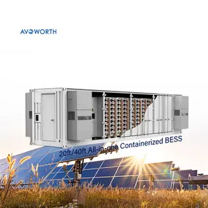 산업용 태양 에너지 저장 시스템 BESS 20ft 컨테이너 1MWh Lifepo4 리튬 배터리 (CAN 통신 포함)