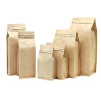 Sacs à café en aluminium à fond carré de 250g, 500g, 1kg, avec fermeture éclair, fond plat, valve, impression mate pour le stockage des aliments