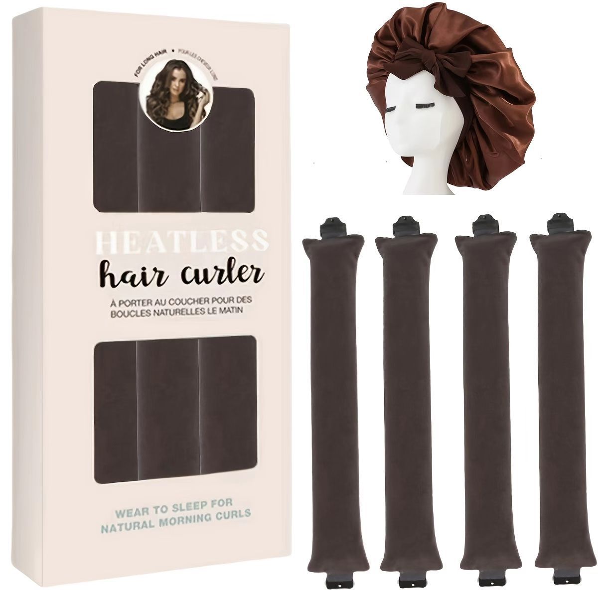 Coffee-colored-4 large bath caps-boxed