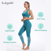 La Jourdin 80D Collants de sport longs et fins en jacquard tricoté sans couture, taille haute, effet sculptant, pour femme, opaques, pour l'été