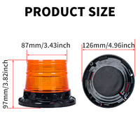24 LED 고휘도 스트로브 비콘 라이트 DC 12-80V 지게차 경고등 시거잭 안전 깜박이 신호등 블랙