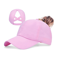 Gorra de béisbol de malla de secado rápido con diseño cruzado para mujer, gorra deportiva para exteriores, protección solar transpirable, gorra informal con protección UV