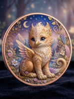 Pièce de monnaie en cuivre pur 999 de 1 oz, série UV colorée avec relief animalier, édition de collection, pièces de monnaie en cuivre en relief 3D