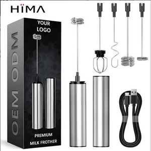 מקציף חלב חשמלי אוטומטי בצבע שחור-כסוף, מופעל על ידי סוללה, נייד - Product Image 1