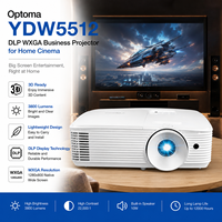 Proyector Empresarial Optoma YDW5512 DLP WXGA de 3800 Lúmenes para Ver Películas con Diseño Ligero