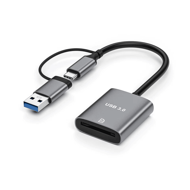 2-in-1 OTG Adapter Type-C Interface SD 3.0 Card Reader Aluminum Alloy 5Gbps Data Transfer Speed for iPhone 15/16