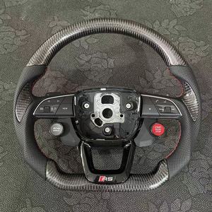 Volant sport personnalisé en fibre de carbone pour <span class=keywords><strong>Audi</strong></span> B8/B9/TTS/A4/B8.5/A5/A6/C7/C8/A7/A8/Q3/Q5/S3/S5/RS5/<span class=keywords><strong>R8</strong></span> avec boutons <span class=keywords><strong>R8</strong></span> et 3 branches - Product Image 1