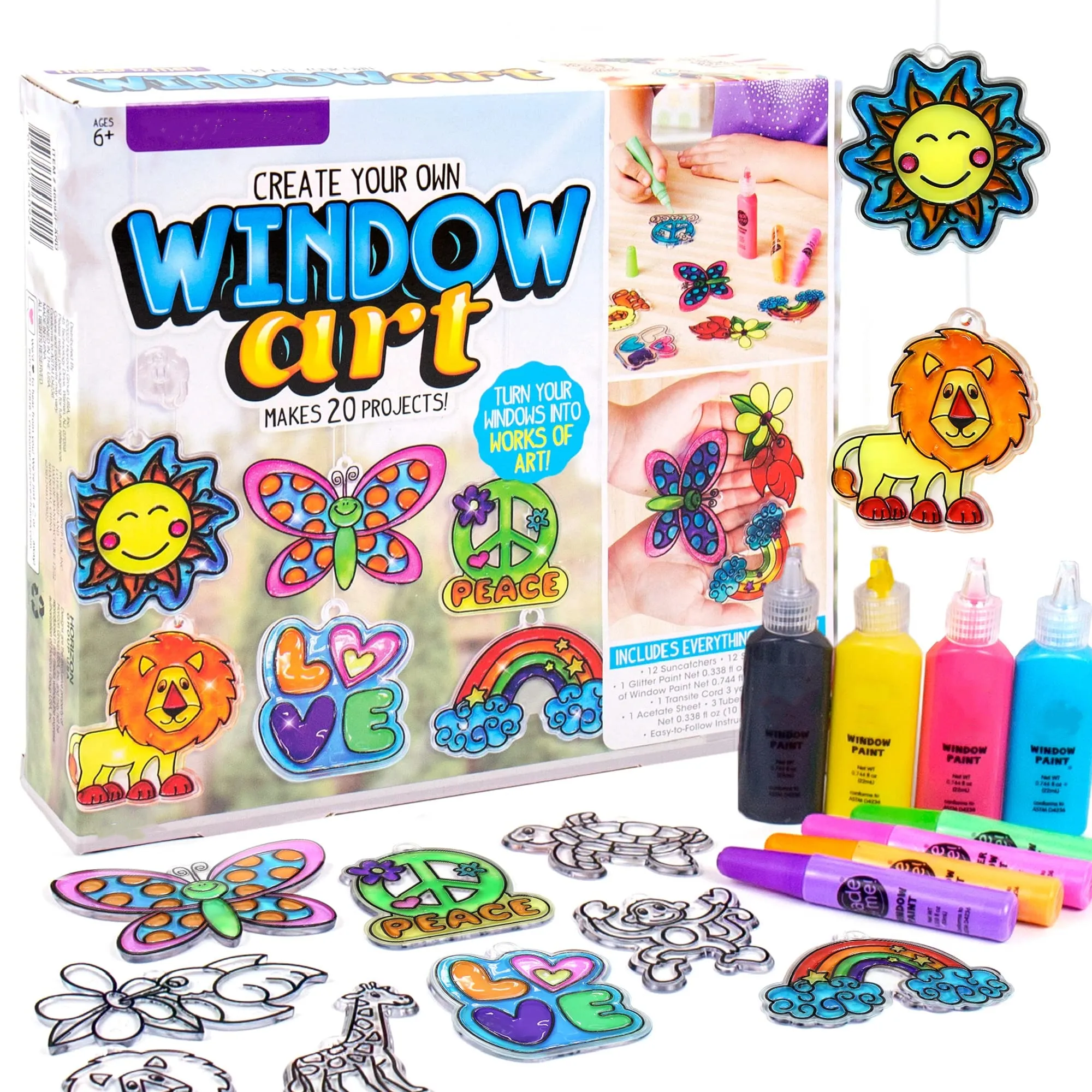 Paint Your Own Suncatchers DIY Art and Craft Kit for Kids Fun activity and Party Idea