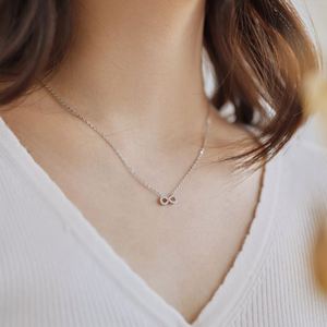 Collar con Colgante Infinito Número 8 de Plata de Ley 925 con Circonita 5A, Diseño Minimalista, Sin Deslustre, Sin Pedido Mínimo, Venta Caliente Dylam - Product Image 5