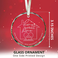 Ornements de Noël suspendus en verre rond transparent de haute qualité K9 Crystal 80 mm, décoration de sapin de Noël