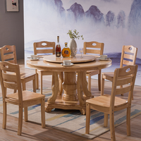 Moderne Runde Massivholz-Esstische und -Stühle Bjflamingo Runder Tisch mit Drehplatte