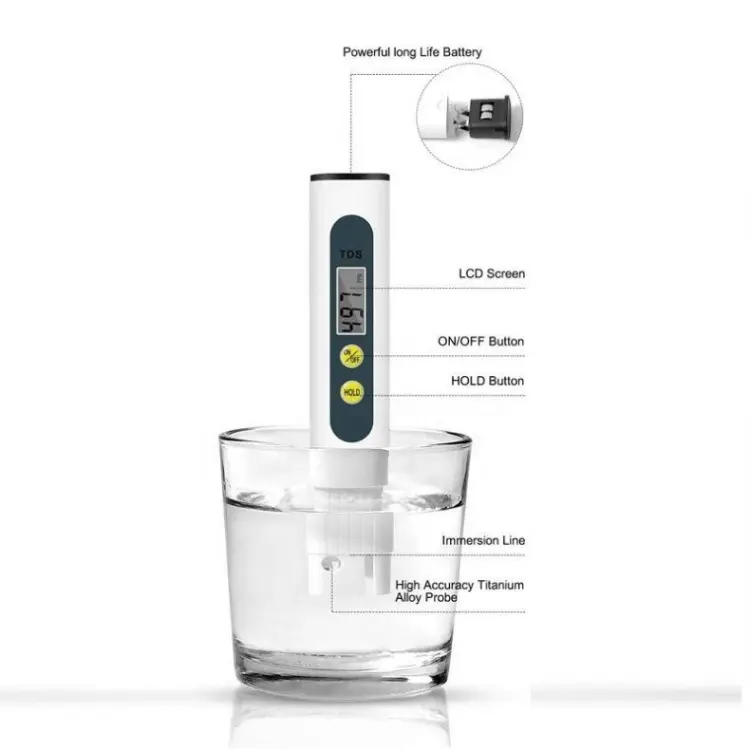 Fornitura diretta della fabbrica prezzo più basso brevetto TDS Meter TDS acqua misuratore di qualità acquari, idroponica, 0-999 ppm