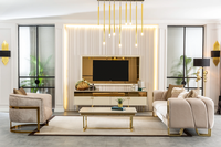 Ensemble de canapés sectionnels de luxe au design moderne, pieds en acier inoxydable, coussins rembourrés en éponge, pour appartement, villa, centre commercial, hôtel