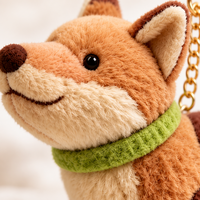 Porte-clés en peluche Zaves Kawaii Shiba Inu marron, écologique, durable, doux, en forme de renard/chien, breloque de sac, 12 cm, cadeau