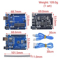 Kotak Resmi UNO R3 ATMEGA16U2 / UNO+WiFi R3 Chip ATMEGA328P Asli CH340G untuk Papan Pengembangan Arduino WeMos ESP8266