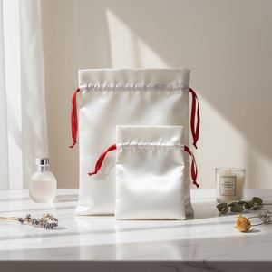Bolsa de Satén de Lujo Personalizada Grande, Bolsa de Regalo para Guardar Cabello, Bolsa de Satén con Cordón para Cabello, Bolsas de Regalo con Cinta - Product Image 2