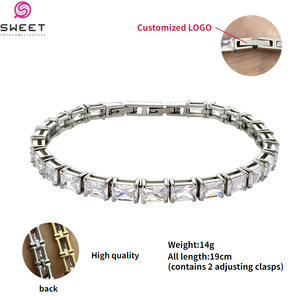 패션 316L 스테인레스 스틸 테니스 지르콘 체인 팔찌 쥬얼리 체인 웨딩 <span class=keywords><strong>CZ</strong></span> 남성용 여성용 - Product Image 5