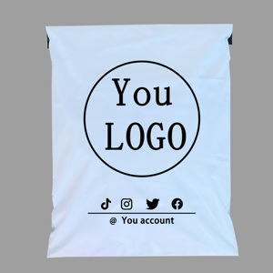 Eco-Friendly Custom Logo Matte White Biodegradable <b>Waterproof</b> Poly Mailing Bags for Clothing Apparel Packaging Perfume Shipping - Product Image 1