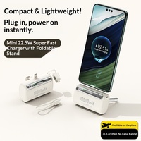 Chargeur portable 10000 mAh avec support, batterie externe en silicone avec interface de sortie Type-C, certifié CCC CE FCC