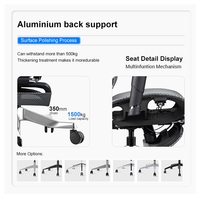 Chaise de bureau ergonomique en maille respirante pivotante avec appui-tête réglable et option repose-pieds avec porte-manteau