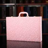 Boîte de rangement style cuir pour échantillons de revêtements de sol, pierres et métaux, présentoir de carreaux, modèle bronzé, vente en gros fabricant