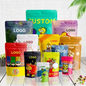 Digital Printed Low MOQ 50pcs Custom Printed Zip Lock Kraft Paper Stand Up Food Pouch