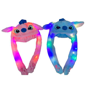 Çocuklar Anime kabarık tavşan kulaklar şapka peluş Flap şapka hava pompası POP up LED ışık hareket kulaklar ile Flip peluş kapaklar dikiş kış şapka kulaklar - Product Image 2