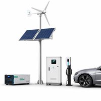 Système de micro-réseau éolien et solaire clé en main avec contrôle intelligent EMS, batterie LFP de secours pour les communautés éloignées, série GW