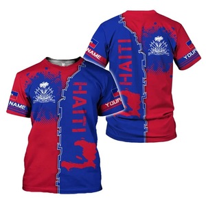 Magliette Personalizzate dell'Haïti per Uomo, T-Shirt con Bandiera Haitiana, <span class=keywords><strong>Stampa</strong></span> <span class=keywords><strong>su</strong></span> Richiesta, Magliette Oversize - Product Image 3