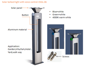 Lampioni Solari <span class=keywords><strong>da</strong></span> Esterno a LED per <span class=keywords><strong>Giardino</strong></span>, Colonne, Prati, Sentieri e Parchi con Sensore Vocale - Product Image 2