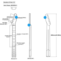 Manche de Guitare Électrique Telecaster de Remplacement en Gros d'Usine, Pièces OEM, Touche en Érable du Canada ou Palissandre