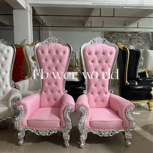 Silla Trono Dorada de Lujo con Respaldo Alto Tamaño <span class=keywords><strong>Queen</strong></span> King Diseño Moderno para Hotel Banquete Fiesta de Boda Muebles de Sala - Product Image 6