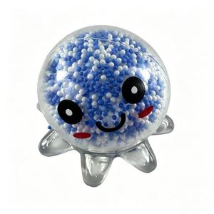 Needoh Squishy Octopus Jellyfish Toy TPR Stress Relief Ball with Colorful Foam <b>Beads</b> for Kids Adults Anxiety and Mood Calming - Product Image 1